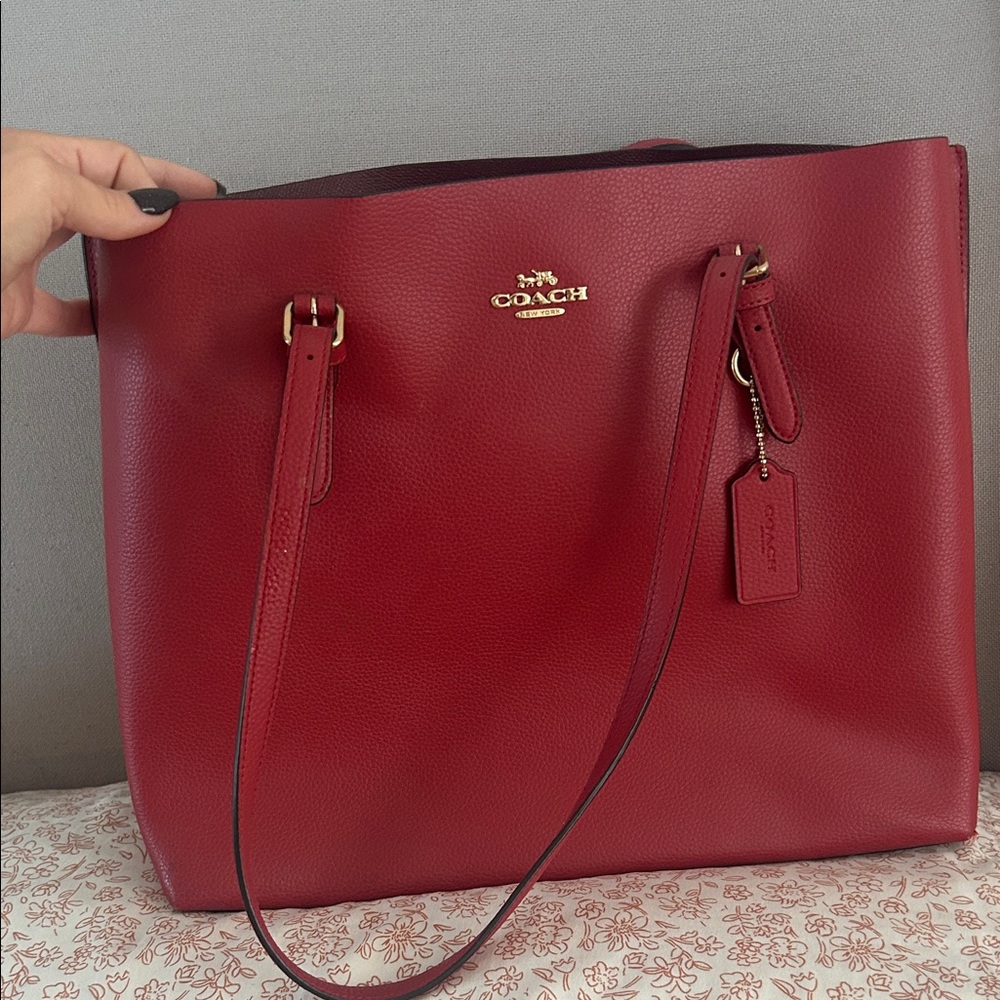 Coach Cherry Red Leather Tote